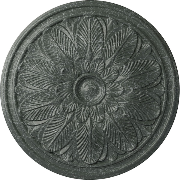 Ekena Millwork Bordeaux Ceiling Medallion (Fits Canopies up to 3 1/4"), 22 5/8"OD x 1 3/4"P, Athenian Green Crackle CM22BOAGC - main